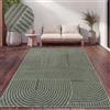 Paco Home Tappeto Cucina Da Esterno Salotto Moderno Balcone Terrazo Motivo Scandinavo Motivo Boho Monocolore Verde, Dimensione:120x160 cm, Colore:Verde 4