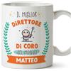 Mugffins Tazza Personalizzata in ceramica per DIRETTORE DI CORO uomo 11 oz / 350 ml - In italiano - Migliore del mondo - Con disegno - Idea regalo per compleanno, anniversario, natale, laurea