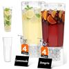 Lifewit 4L Dispenser Bevande con Rubinetto, Set di 2 (in 1 Confezione) Dispenser Acqua in Plastica Con Filtro, Contenitore Distributore Bevande Ghiacciati per Cocktail, Succhi, Limonata e Tè