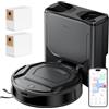 Lefant M210 PLUS Robot Aspirapolvere con Mappatura Laser ToF, 6000Pa, Ultrasottile 8cm, 150 Min, Senza Grovigli, Stazione di Raccolta Automatica 2L, Wi-Fi/APP/Alexa, Nero