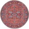 RugVista Georgia Oriental, Tappeto, Orientali, Ø 160 cm, Rotonda, Pelo corto, Soggiorno, Camera da letto, Lavabile in lavatrice, Rosso/Blu