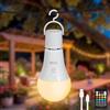 Dehobo Ricaricabile Lampadina LED E27 Con Funzione Temporizzazione - Luci LED a Batteria 7 W Con Telecomando - Lampada Campeggio 3 Temperature di Colore - RGB Dimmerabile Lampada Emergenza, 1 Pack