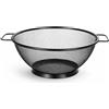 MGE World Colino a Rete Fine in Acciaio Inox con Gambe - Colapasta Stabile per Drenare Pasta, Riso e Verdure Senza Perdite - Ideale per Cucina Quotidiana e Famiglie - Filtri per Alimenti Resistente 23 cm nero