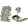 SILBERMOOS Orecchini da donna SILBERMOOS rettangolare asticella righe argento Sterling 925 opaco