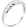 Bling Jewelry Anello a Cupola Intrecciato a Corda Ritorta Croissant Fascia Sottile per Donne e Adolescenti in Argento Sterling .925