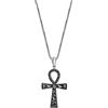 JewelryWe Collana Croce Pendente da Uomo Donna Crocifisso Egiziano Ankh Catena in Acciaio Inox Croce Collana d'oro Argento