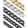 Suplight Collana Nera Uomo Catena Cubana Miami Curb Acciaio Inossidabile Nero da 6 mm Collana Catena Acciaio Uomo Placcato Nero 50 cm Hip Hop Punk