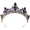 HYROOY Viola Vintage Corona Matrimonio Tiara da sposa per Strass Pietra Cerchio Cerchio Lusso Dei Monili Dei