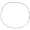 Bling Jewelry Collana A Girocollo Sottile In Argento Sterling .925 Da 16 Pollici Per Donna Con Maglia Piatta Omega Snake Flessibile A Spina Di Pesce, Realizzata In Italia