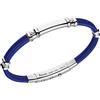 Zancan Bracciale uomo Zancan EXB577R-BL Argento e kevlar collezione Robikevlar Star