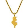 d'origine Collana con mappa della Tunisia, da uomo, in acciaio inox 316L, 60 cm, ciondolo da 27 mm, sabbiato opaco con contorno lucido, idea regalo per la casa