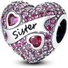 Annmors Charm Pendente Madre Figlia Zampe Cane Ciondoli Compatibile con Braccialetti e Collane Donna
