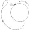 Purelei Catenina da mano con simbolo dell'infinito, design in filigrana con tre scintillanti zirconi cubici, impermeabile e regolabile, in acciaio inossidabile, placcato oro 14K, placcato in oro rosa