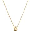 SINGULARU - Collana Hailey Letter. Acciaio con Placcatura in oro 18 kt. Gioielli da donna. Lettera S.