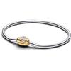 PANDORA Bracciale da donna con chiusura a serpente 563683C01, 18 cm, Argento sterling, Zirconia cubica