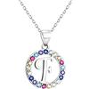 Sofia Milani - Collana da Donna in Argento 925 - con Pietre di Zircona Multicolore - Ciondolo Lettera
