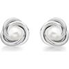 Tuscany Silver Orecchini a lobo nodo da 10 mm con perla in argento sterling per donna