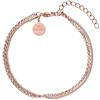 Purelei Timeless Bracciale - Doppia fila con diversi stili di catena, impermeabile e regolabile, in acciaio inox, placcato oro 14 K, placcato oro rosa 18 carati o argento, Eine Grösse, Acciaio
