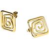 Purelei Motions - Orecchini a perno a spirale con simbolo della vita, forma quadrata, in acciaio inox placcato oro 14 K/18 K, gioielli espressivi, resistenti all'acqua, Normal, Acciaio inossidabile