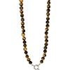 Purelei Tiger's Eye - Collana con ciondolo a forma di occhio di tigre, in acciaio inox placcato oro, con occhio di tigre, regolabile da 40 a 45 cm, coraggio e protezione, collana da donna oro/argento