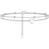 PROSILVER Cavigliera da Donna a Doppio Cuore in Argento 925 con Catena Regolabile 22+5 cm