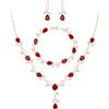 EVER FAITH Set di gioielli da sposa per damigella d'onore Teardrop Cubic Zirconia foglia di vite sposa prom collana orecchini pendenti set bracciale donna
