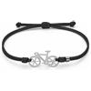 CODEONE Braccialetto per bicicletta 2 nodi in nylon nero | Acciaio inossidabile color argento | Design sportivo artigianale | Bracciale per ciclismo | Confezione regalo