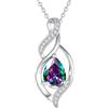 FANCIME Collana Doppio Twist Infinito Birthstone da Donna, 925 Argento Sterling, Ciondolo a Goccia con Pietra di Nascita, Collana Gioielli, Regalo per Donne e Ragazze, Lunghezza Catena: 40+5 cm, 18
