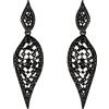 EVER FAITH Art Deco Prom Gioielli Vintage Cristalli Hollow-out Foglia Forato Orecchini pendenti per Donne Nero Nero-fondo