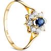 Orovi Anello di fidanzamento da donna, solitario, in oro giallo 14 carati (585) con zirconi e zaffiri, anello in oro giallo e Oro giallo, 56 (17.8), colore: gold, cod. OR7736R56