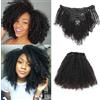 Dsoar 14 Pollici 8Pcs/Set Remi Capelli Umani Clip In Estensioni Afro Kinky Ricci Doppia Trama per Donne Nere Colore Naturale 120 Grammi/set