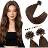 Elailite Extension Cheratina Capelli Veri #4 Marrone Cioccolato, 45cm 100g Keratina Pre-bonded Remy Human Hair Indiani 200 Ciocche