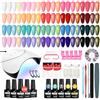 VANREESA Kit Semipermanente Unghie, 20 Colori Smalto Semipermanente Unghie con Lampada per Unghie 36W U V/LED, Kit Unghie Gel Completo con Base e Top Coat Set Manicure per Principianti
