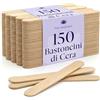 PURE AWARENESS 150 bastoncini di cera in legno - Applicatori per depilazione - Ghiaccioli e bastoncini artigianali usa e getta - Saloni professionali e articoli per la casa - per cera calda, cera dura, senza strisce