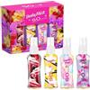 SO...? Body Mist By SO…? - Set regalo con mini nebulizzatore per il corpo, con velluto rosso, vaniglia, zucchero filato e pisello dolce, set spray profumato (4 x 50 ml)