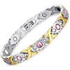 JFUME Bracciale magnetico per le donne di cristallo 18k placcatura oro Gioielli donne bracciali con link rimuovere strumento regolabile 8,5