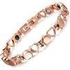 JFUME Donne Braccialetto Amore a forma di Cuore Placcatura in oro rosa Acciaio inossidabile 19cm
