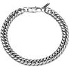 flintronic Bracciale Uomo a Catena Grossa Robusta， Bracciale Donna Uomo, Braccialetto Catena in Acciaio Inox, 9 * 21 cm, Regalo Perfetto (Con Fibbia Ad Estensione)
