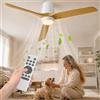 Ateroll Ventilatore da Soffitto con Luce Ø132cm, Dimmerabile LED (3000K-6500K), 3 Pale Plafoniera con Ventilatore Telecomando 6 Velocità Timer Adatto per Letto/Soggiorno/Studio/Patio (Bianco)