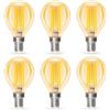 Dehobo E14 LED Lampadine, Lampadina Filamento 4000K Luce Bianco Neutro LED E14 Bagliore Ambrato, 4W Equivalenti a 40W, 380Lm, Adatte per Faretti Soggiorno, Cucina, Applique - Pacco da 6