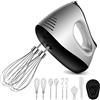 NWOUIIAY Sbattitore Elettrico 500W frullatore 5 velocità frusta e Turbo Boost Frullino con 9 Accessori Gancio per Impasto in Acciaio Inox per Cuocere Torte da Cucina, pasta, Batters