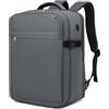 KONO Zaino 40x20x25 Ryanair Bagaglio a Mano 20L, Zaino da Viaggio Aereo Compatto Leggero Impermeabile con Scomparto Laptop 15.6 Pollici per Uomo Donna Viaggi Brevi (Grigio, 40x25x20cm)