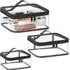 Aucuu Beauty Case Trasparente - Set 3 Pezzi Borse da Toilette Impermeabile, Cosmetici Portatile per Viaggio, Aereo