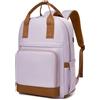 KONO Zaino Donna Porta PC 15,6 Pollici, Impermeabile e Antifurto con Porta USB di Ricarica, Grande Capacità per Università, Lavoro e Viaggio (Viola/Marrone)