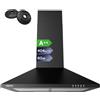 CIARRA Classe A++ Cappa Aspirante 60 cm 404 m³/h Cappa da Cucina in Acciaio INOX 3 Livelli Illuminazione a LED Filtro Carbone CBCF002X2(Nera)