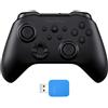 ShanWan Generico ShanWan Controller Wireless con Base di Ricarica - Stick Hall Effect, Grilletti Regolabili - Switch/Switch 2 Gyro, PC, Mobile (Arancione) (Nero)