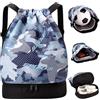 Tashce Sacca sportiva impermeabile, con scomparto per scarpe e scomparto interno, spallacci regolabili, coulisse per donna, uomo, calcio, nuoto, allenamento, 40 x 38 x 18 cm