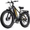 RINCC RN70 Bici Elettrica a Doppio Motore per Uomo Adulto, Mountain Bike Elettrica Fuoristrada, Pneumatici Fat 26 x 4.0, Telaio in Alluminio, Batteria 48V 20Ah, Autonomia fino a 120 km (Nero)