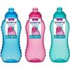 Online Kitchenware 3 bottiglie con sistema Twist Top Drinking (agita e sorseggia) per bibite, 330 ml, colore: blu, rosa, verde