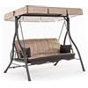 Dondolo 3 Posti da Giardino 198x140x174 cm Schienale Reclinabile per Funzione Letto Zanzibar Beige